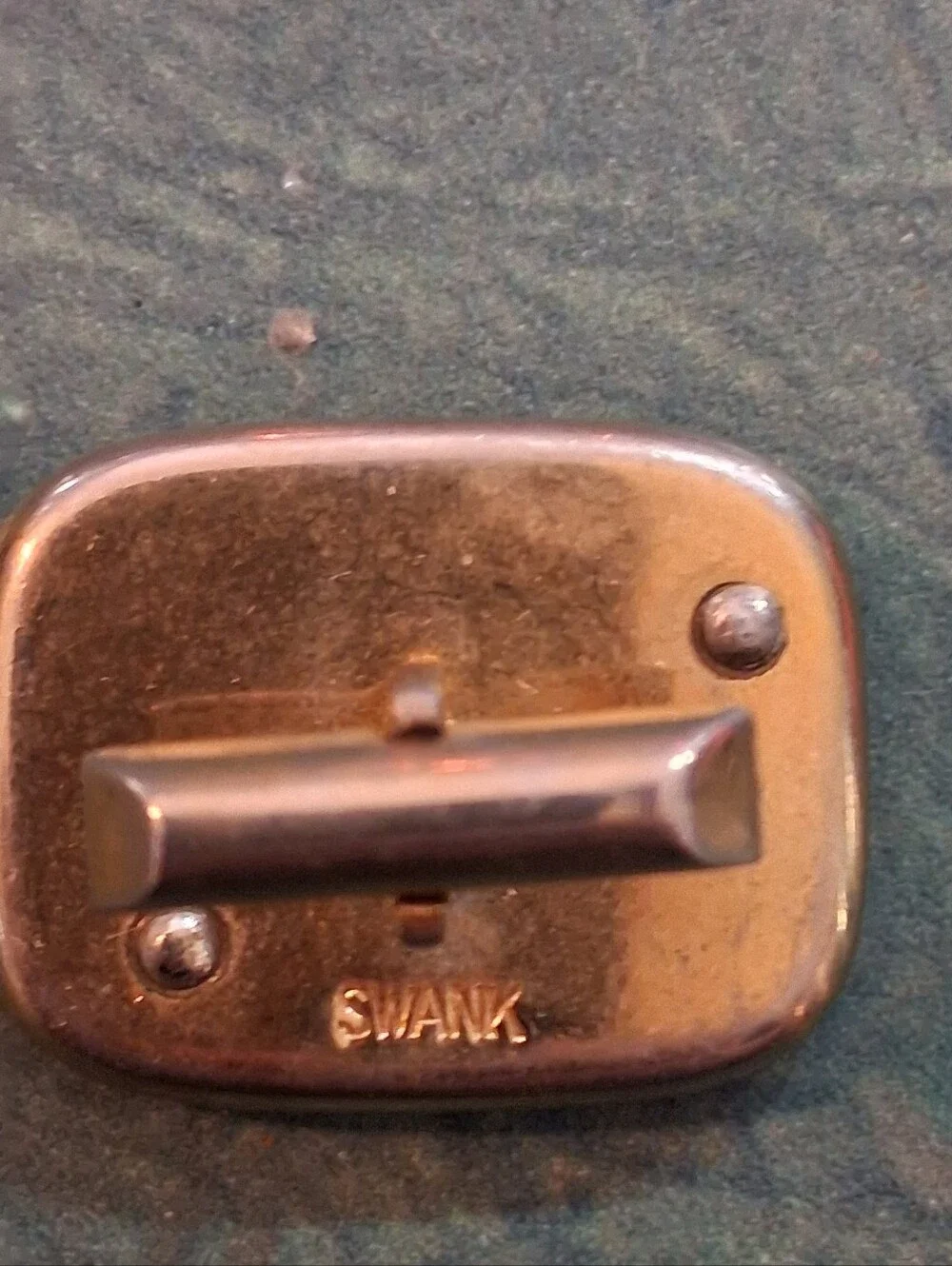 Swank Vintage Car Motif Cufflinks in Gold Tone with Enamel Detail